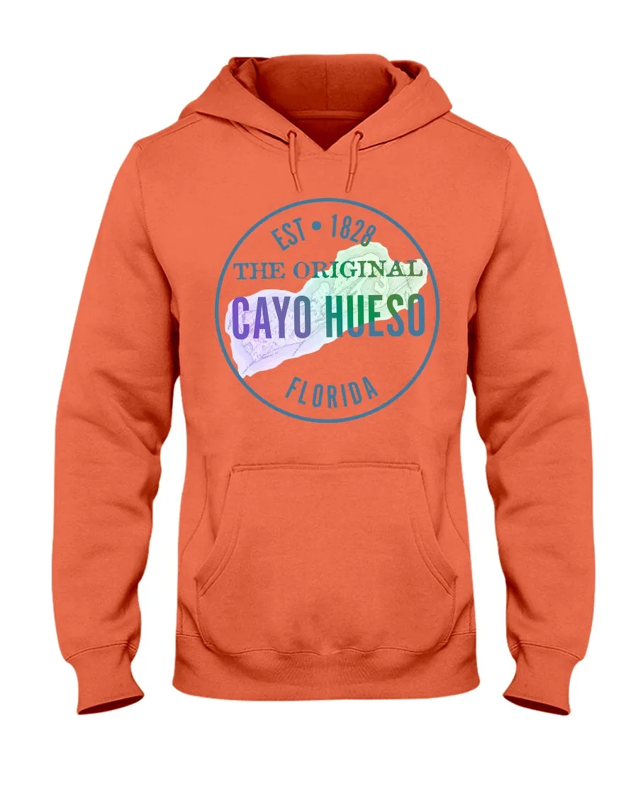 Unisex Cayo Hueso Key West Vintage Map Est 1828 Fleece Hoodie