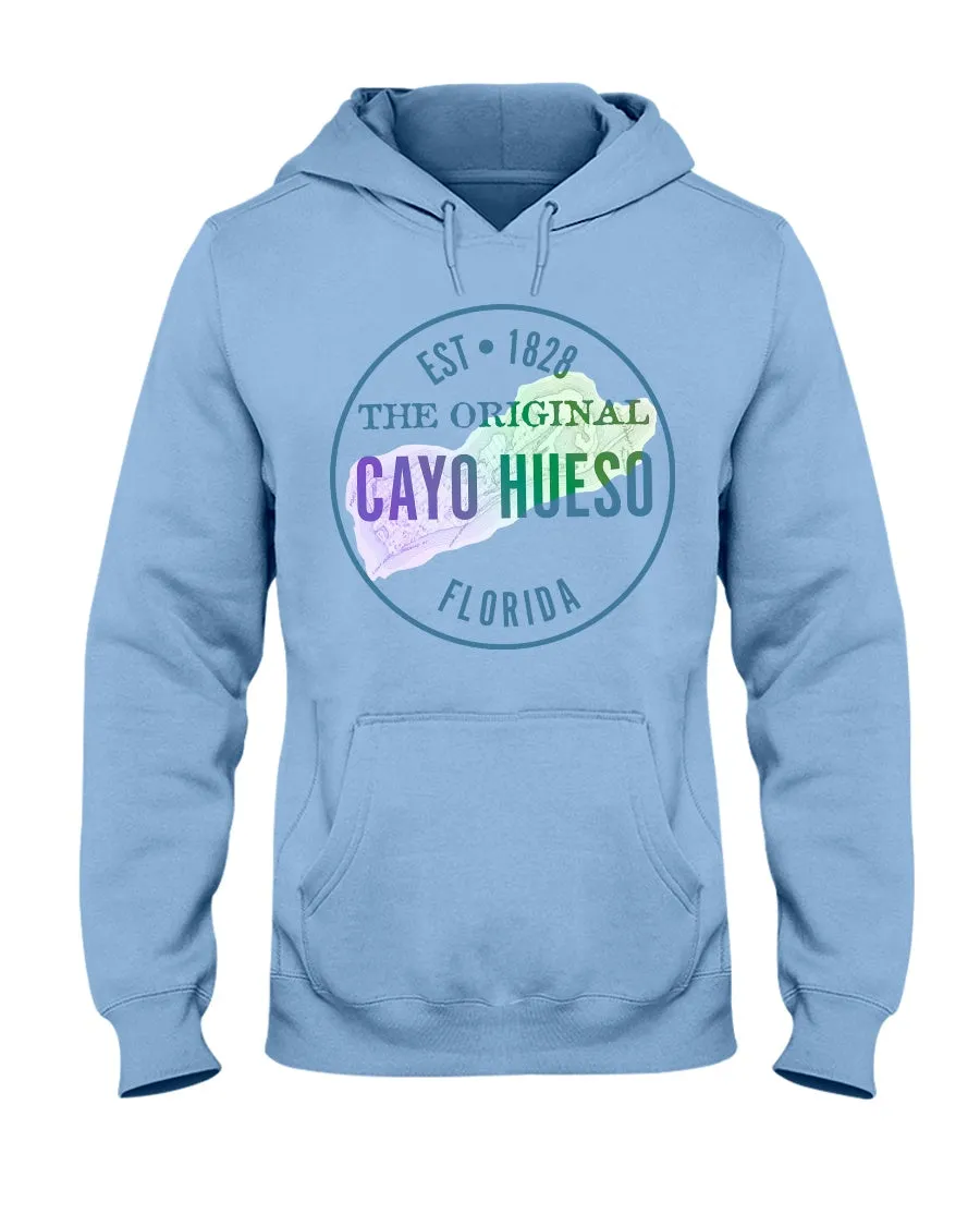 Unisex Cayo Hueso Key West Vintage Map Est 1828 Fleece Hoodie