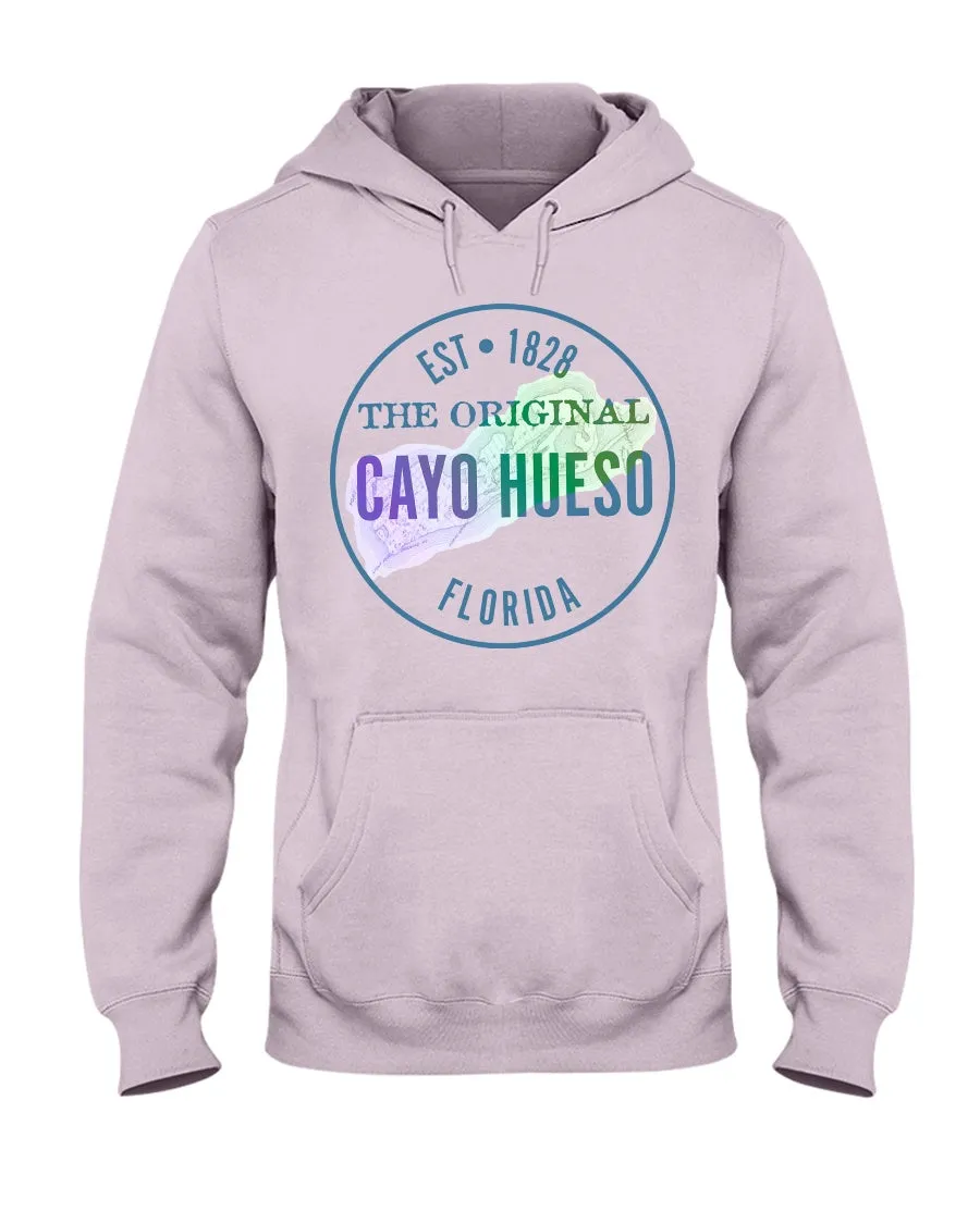 Unisex Cayo Hueso Key West Vintage Map Est 1828 Fleece Hoodie