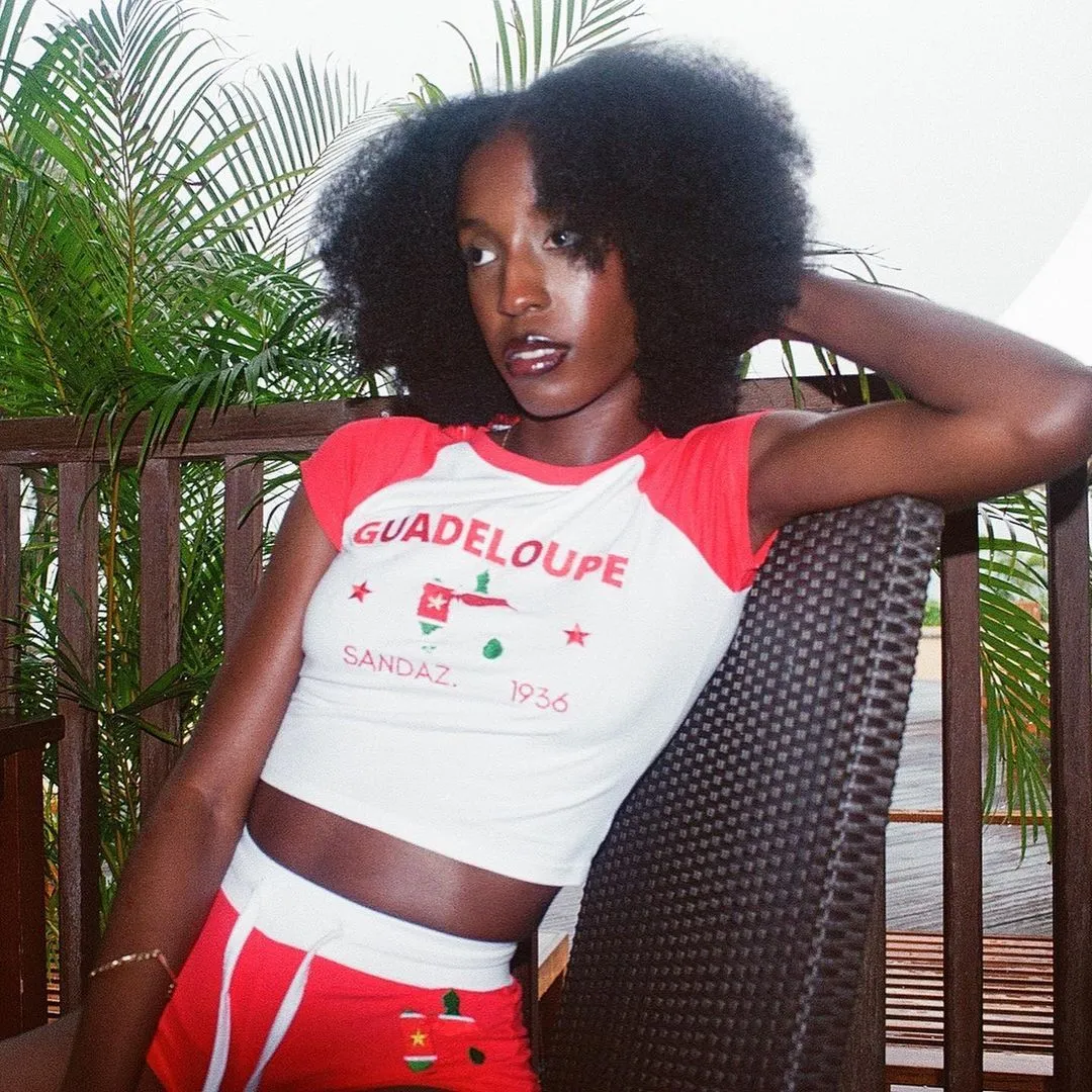 Vibrant Embroidered Letter Graphic Cropped Summer T-Shirt