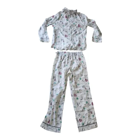 Victorias Secret Pajama Set Paris France Eiffel Tower Bows XS