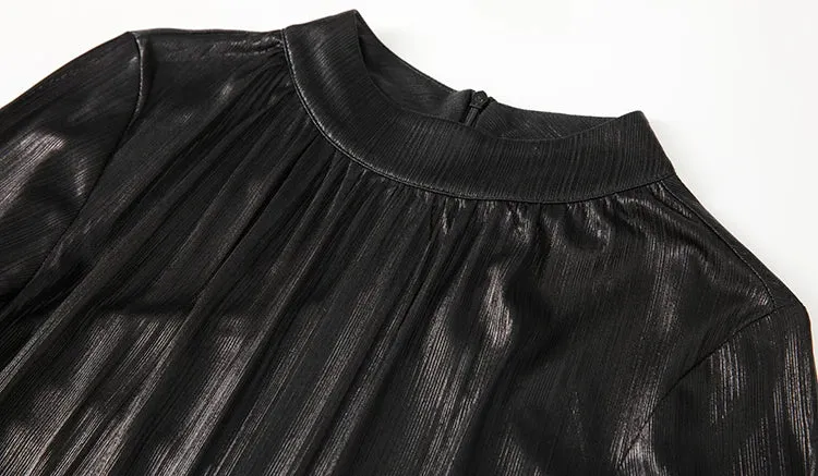 Vienna Metallic Pleated Dress