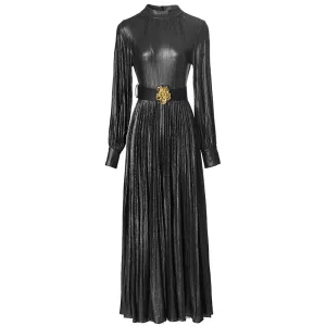 Vienna Metallic Pleated Dress