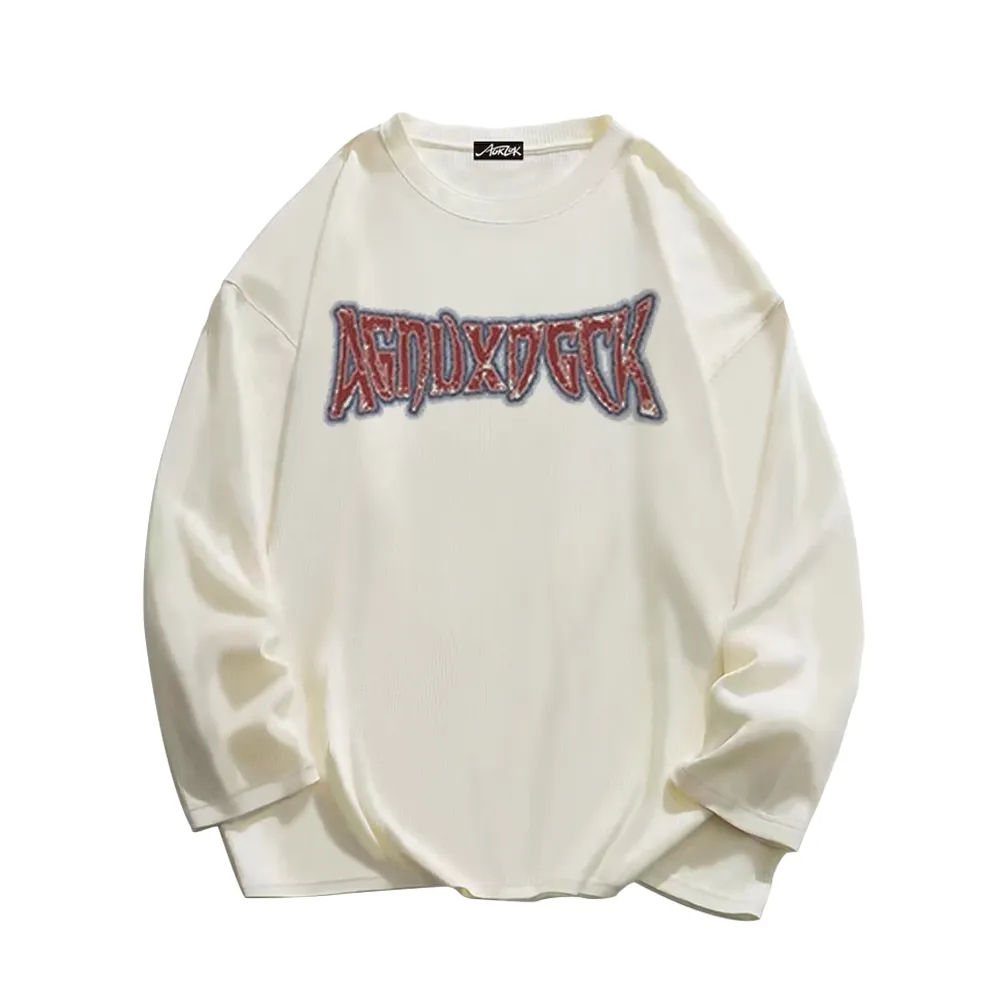Vintage Bold Jesus Letter Graphic Long Sleeve Shirt