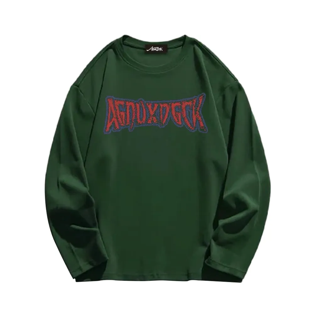 Vintage Bold Jesus Letter Graphic Long Sleeve Shirt