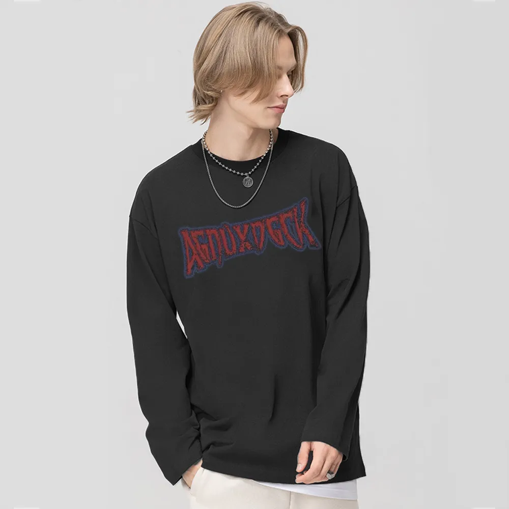 Vintage Bold Jesus Letter Graphic Long Sleeve Shirt