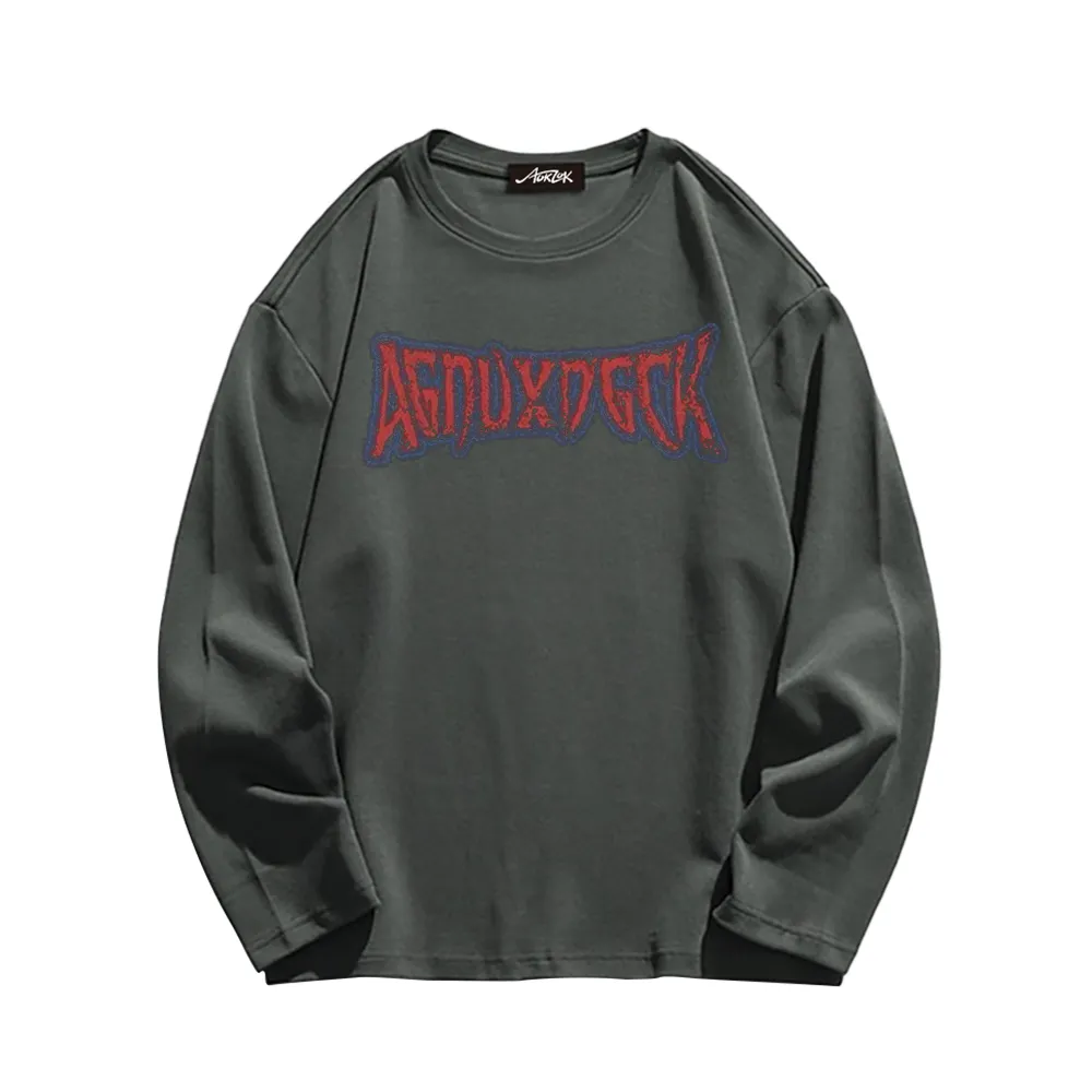Vintage Bold Jesus Letter Graphic Long Sleeve Shirt
