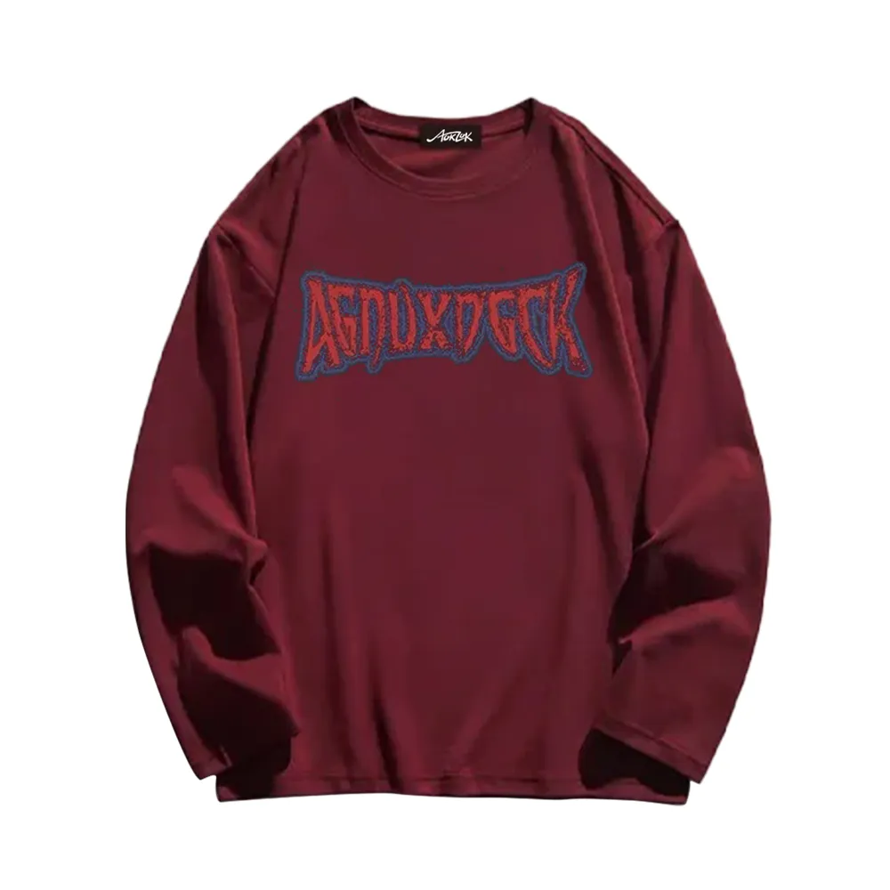 Vintage Bold Jesus Letter Graphic Long Sleeve Shirt