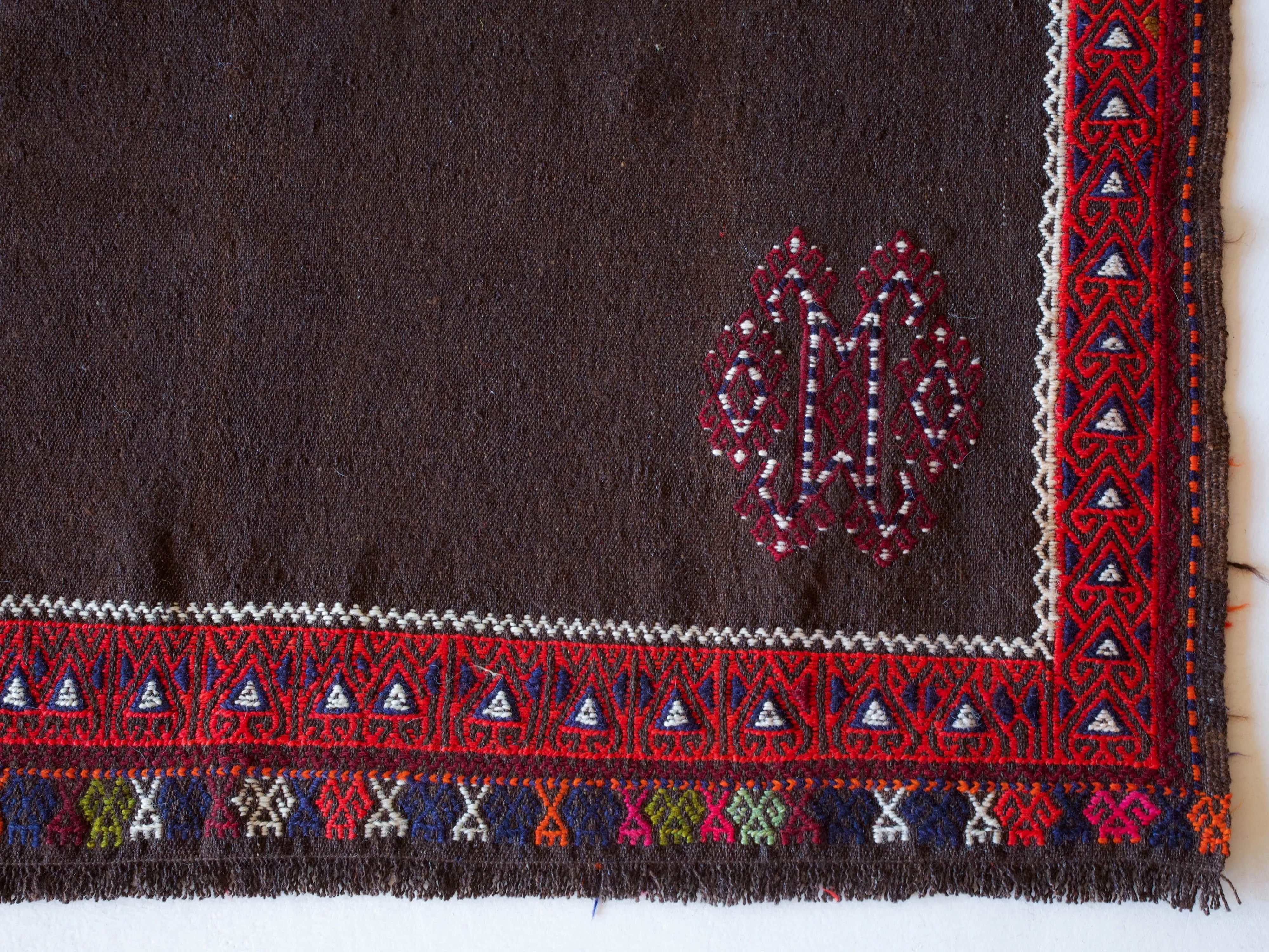 Vintage Mini Turkish Kilim Rug 3'10"x3'7"