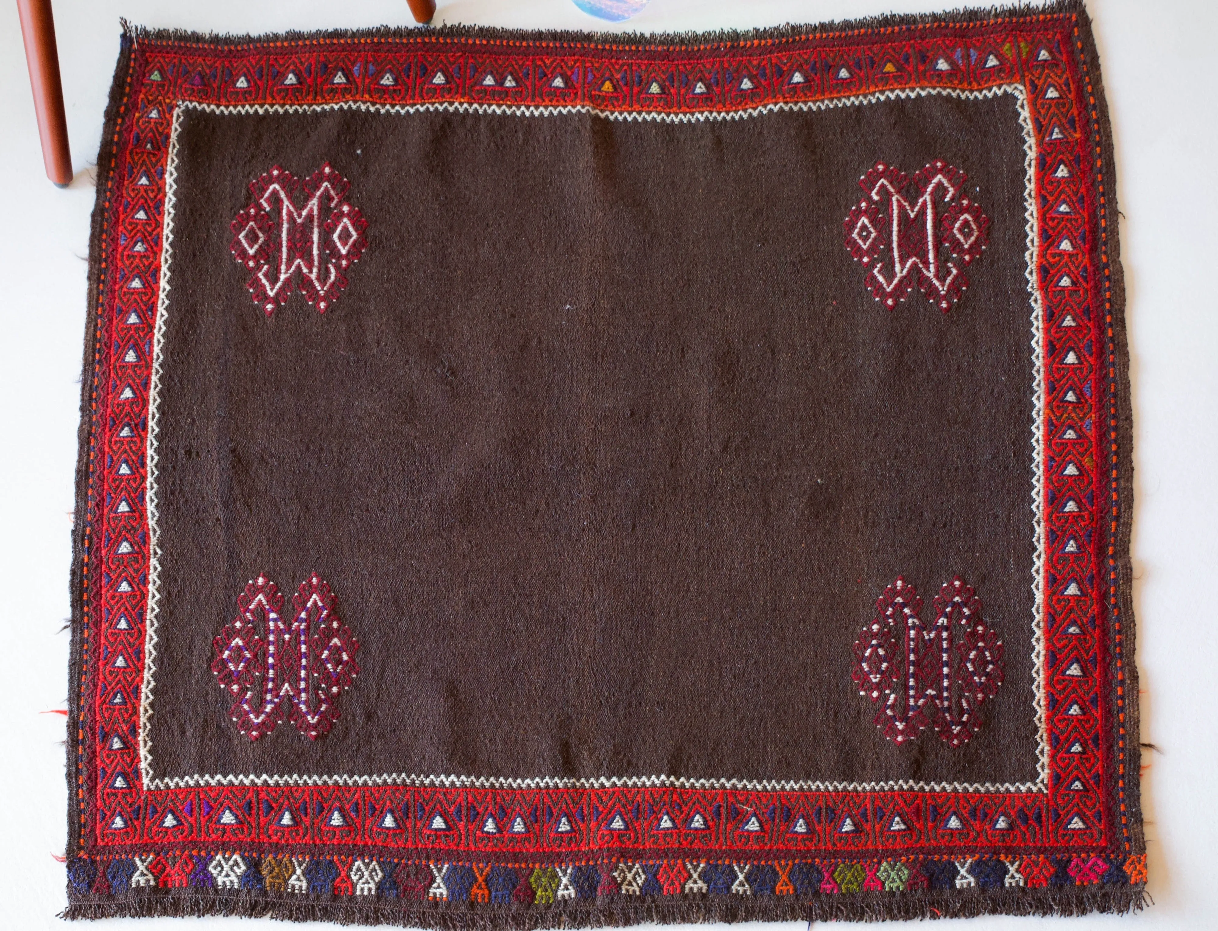 Vintage Mini Turkish Kilim Rug 3'10"x3'7"