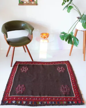 Vintage Mini Turkish Kilim Rug 3'10"x3'7"