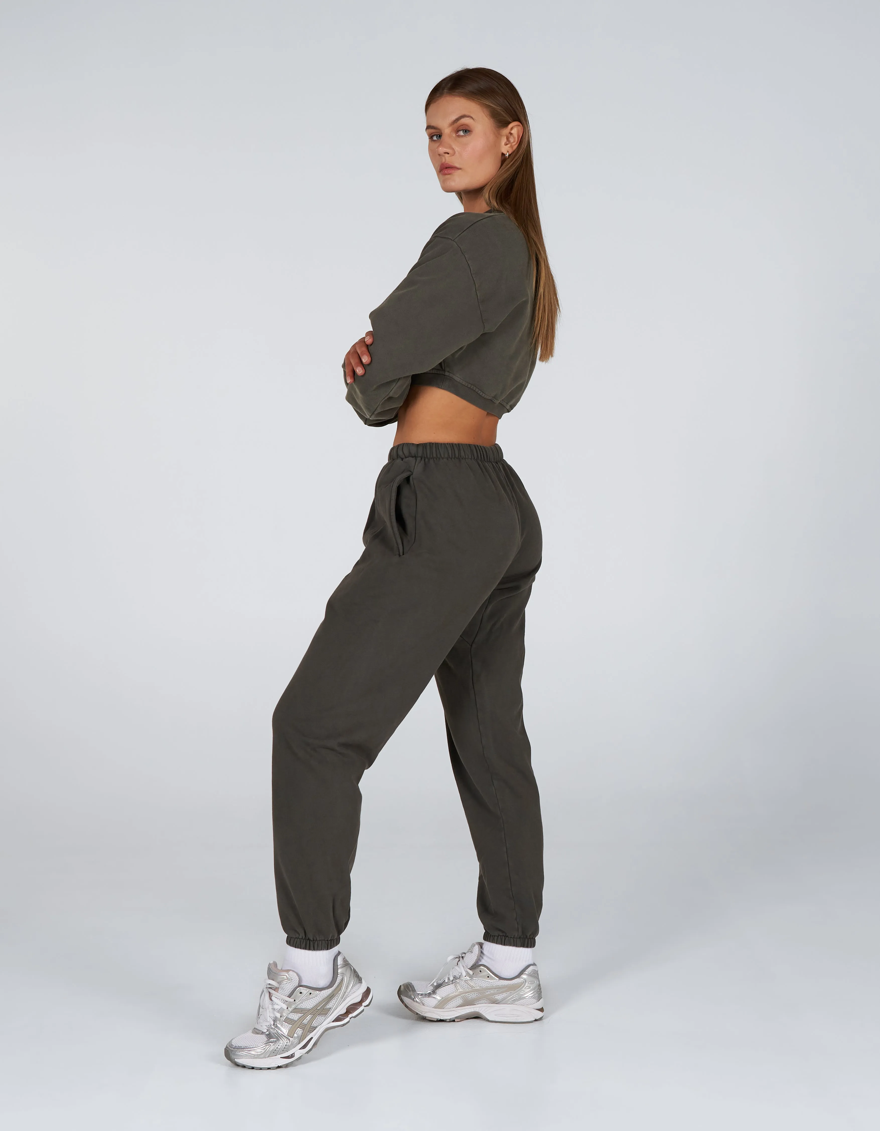 W23 Cropped Crew Neck- Ash
