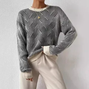 Warm ladies' knitted jumper with turtleneck