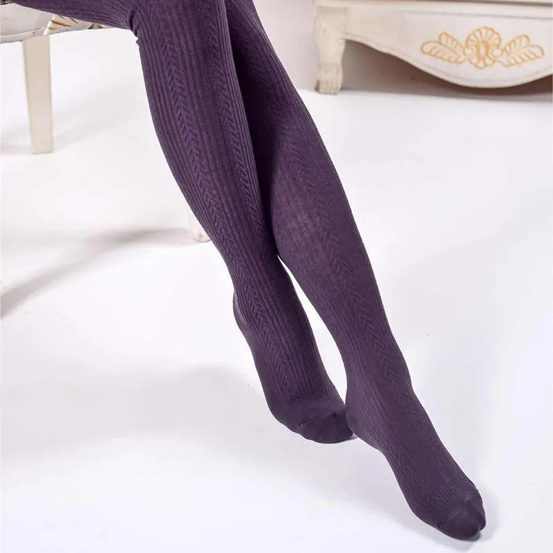 Warm Velvet Striped Pantyhose