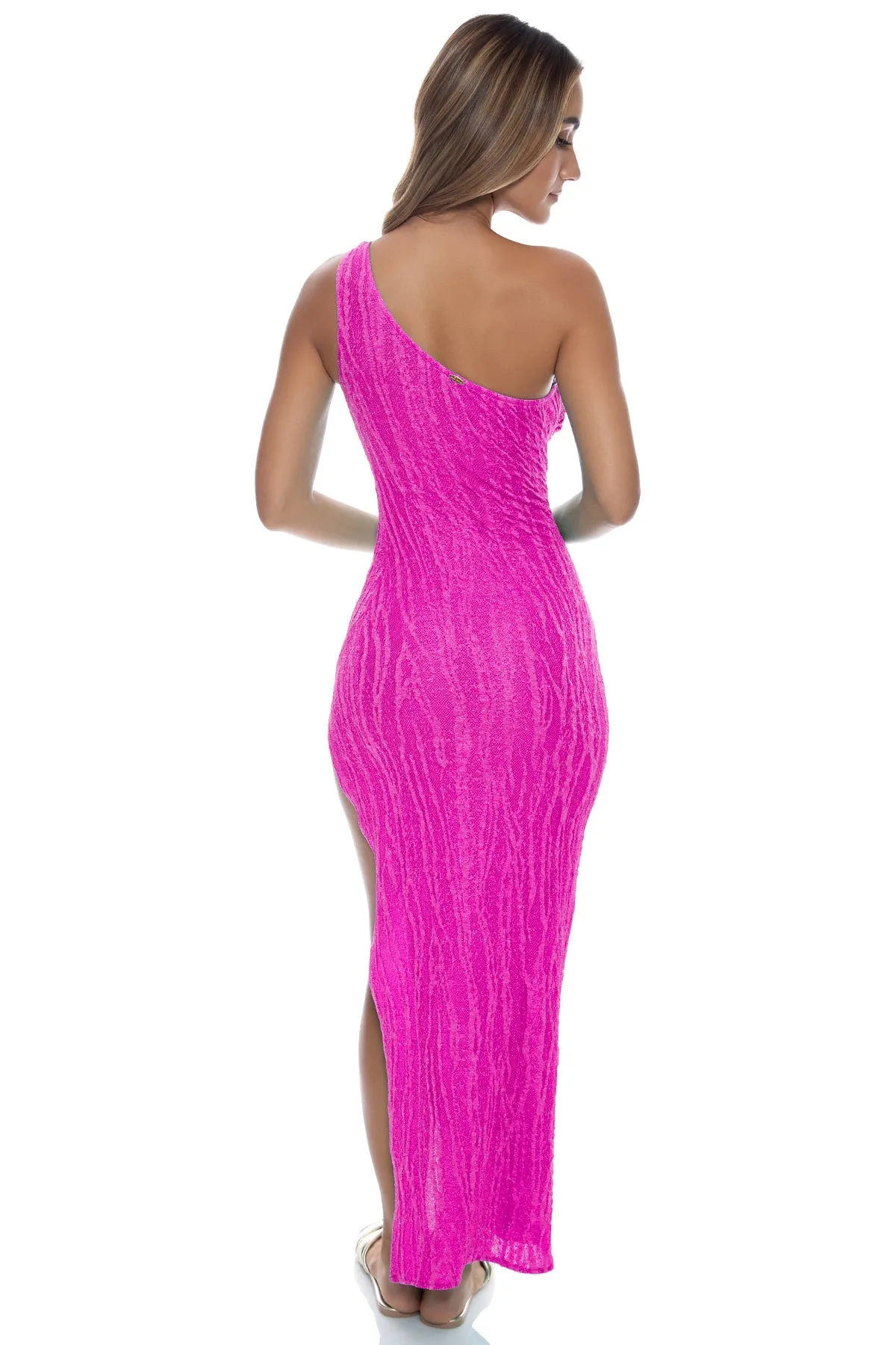 WAVE CHASER - Asymmetrical Cut Out Maxi Dress • Fuchsia