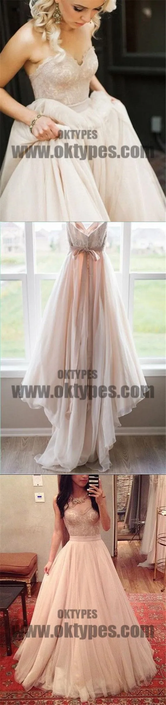 Wedding Dresses, Sweetheart Blush Bowknot Tulle with Lace Wedding Dresses, TYP0681