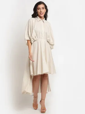 White Asymmetric Shirt Dress