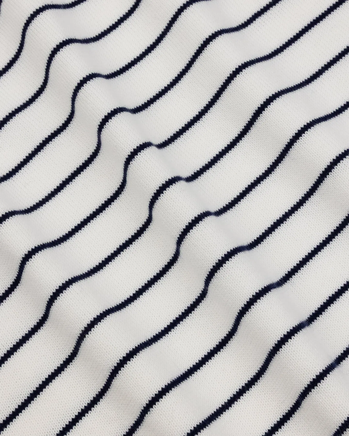 White Navy Breton Stripe Knitted T-Shirt