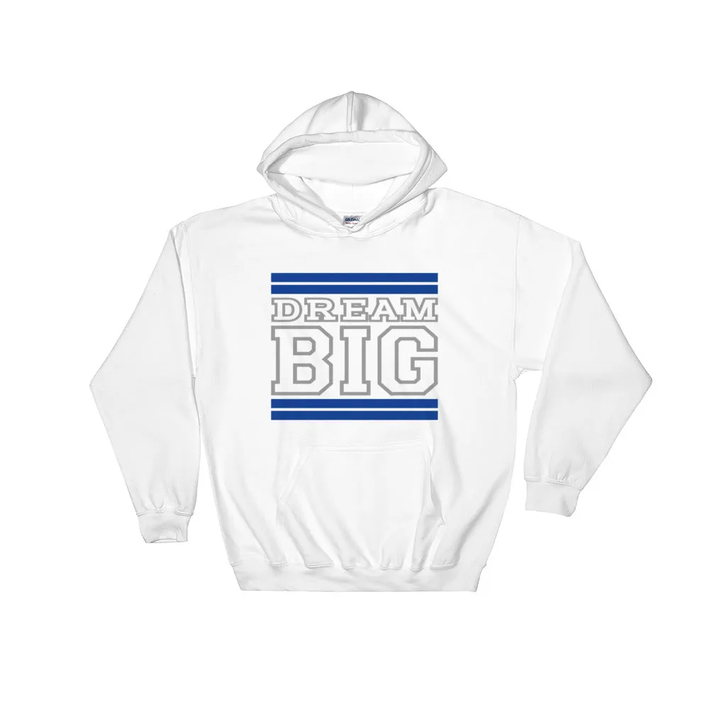 White Royal Blue and Grey Hooded Sweatshirt
