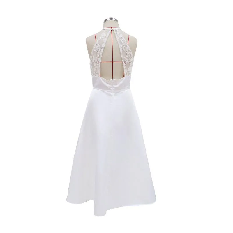 Women Halter Slim Waist Midi Dresses
