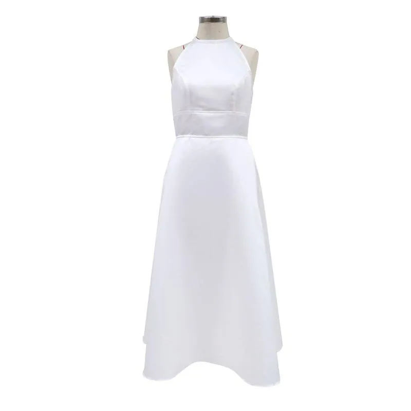 Women Halter Slim Waist Midi Dresses