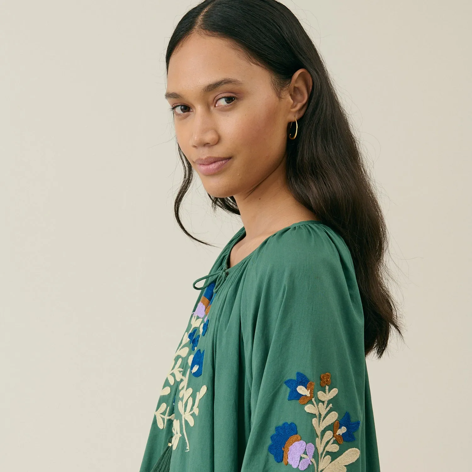 Women's Cotton Janice Dress - Tuscan Green