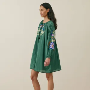 Women's Cotton Janice Dress - Tuscan Green