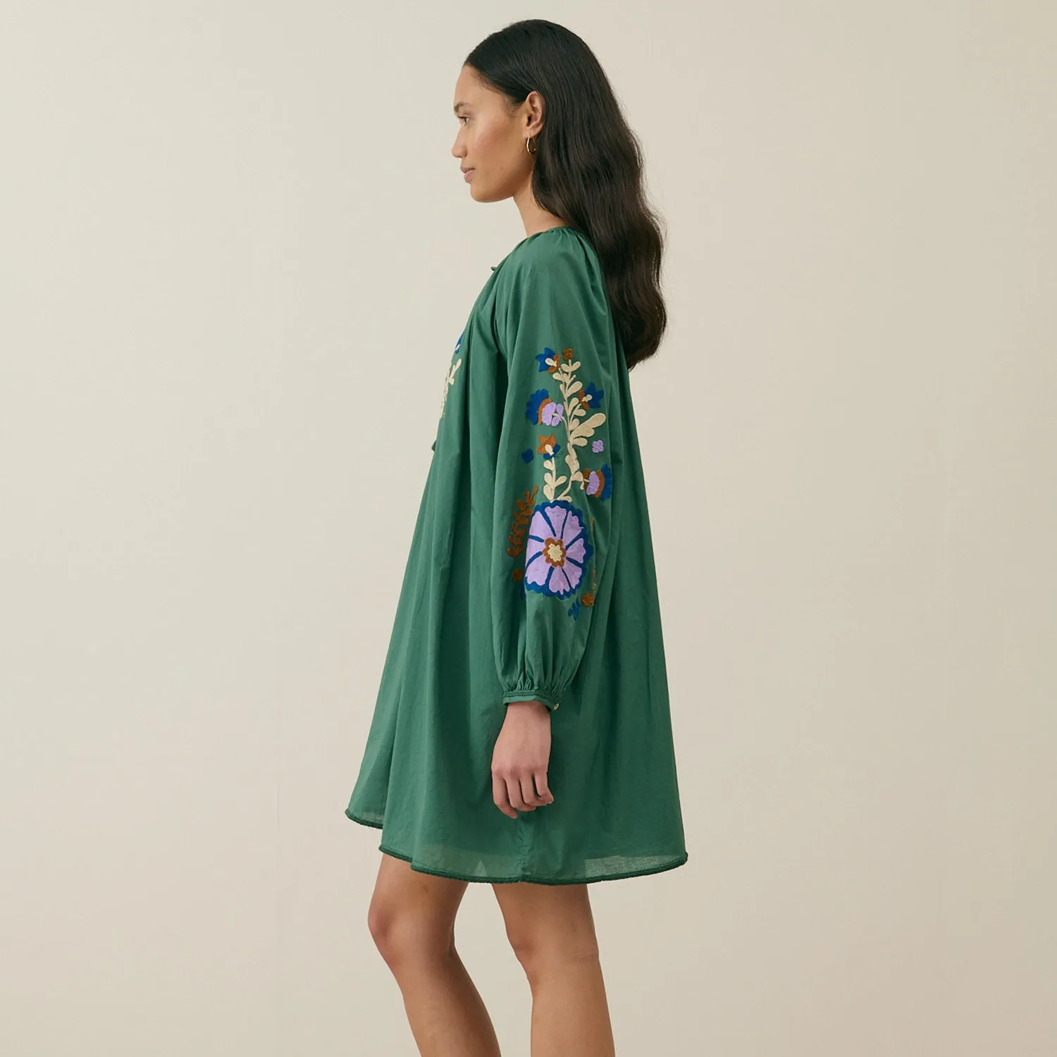 Women's Cotton Janice Dress - Tuscan Green