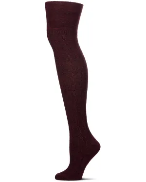 Women's Cotton Rich "Wintry Cable" Over the Knee Socks