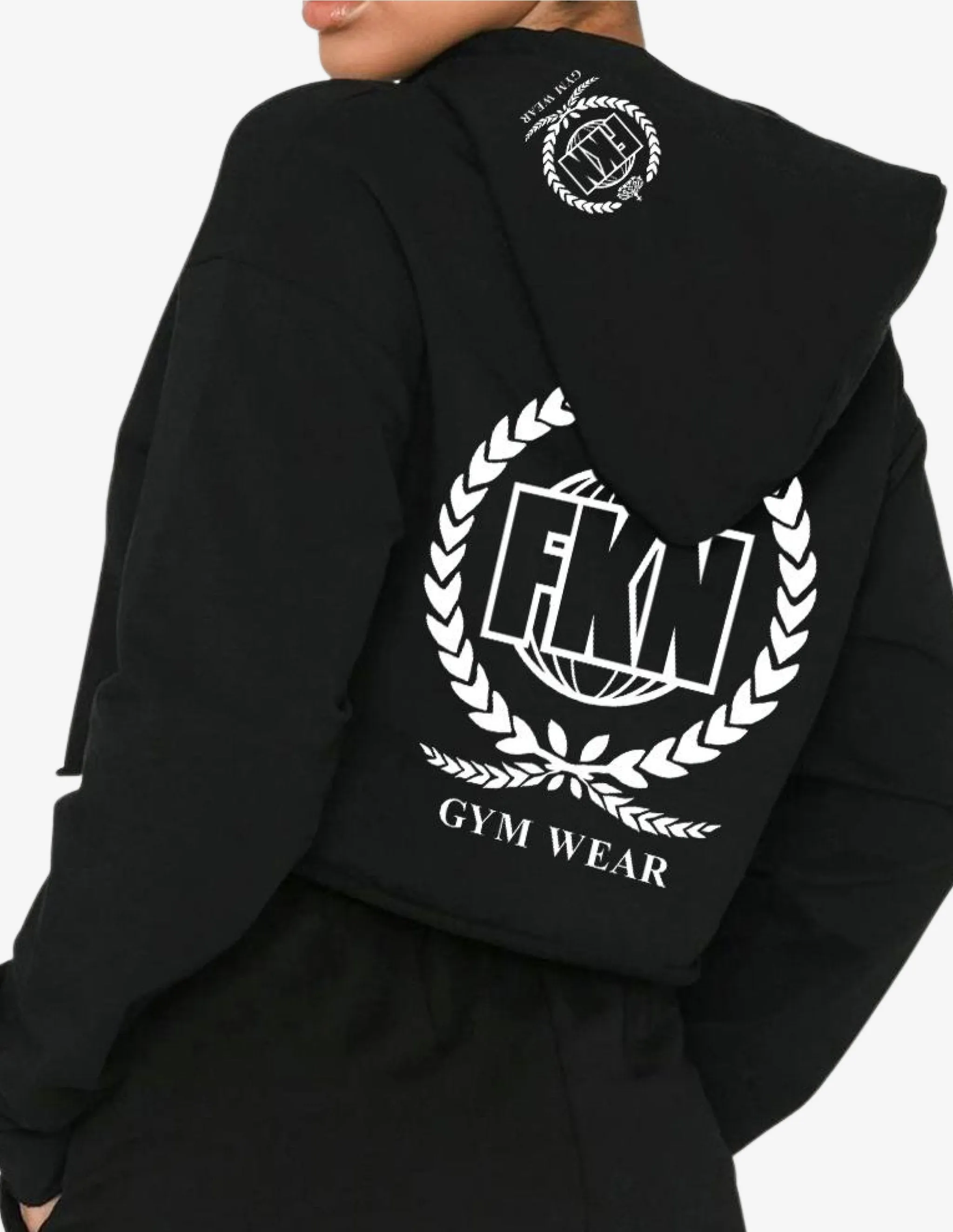 Women's Cropped Gym Hoodie | Black