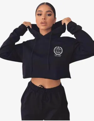 Women's Cropped Gym Hoodie | Black