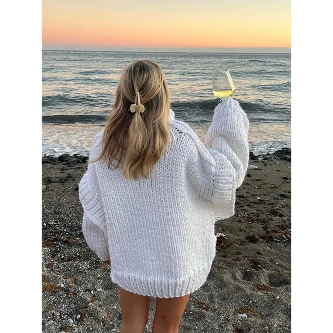 Women's Elegant Oversize Knitted Warm Sweater | Turtle Neck