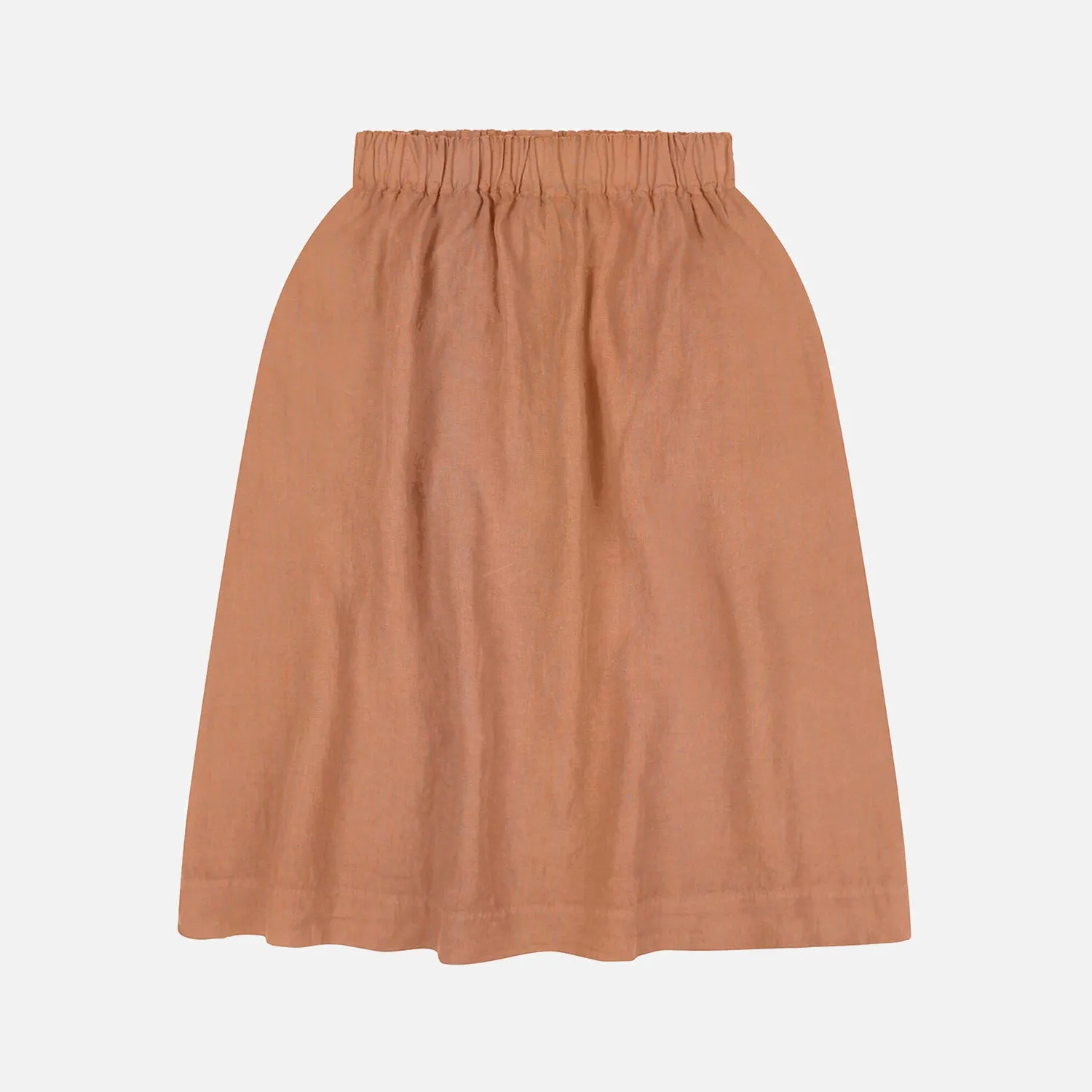 Women's Linen Midi Skirt - Coffee