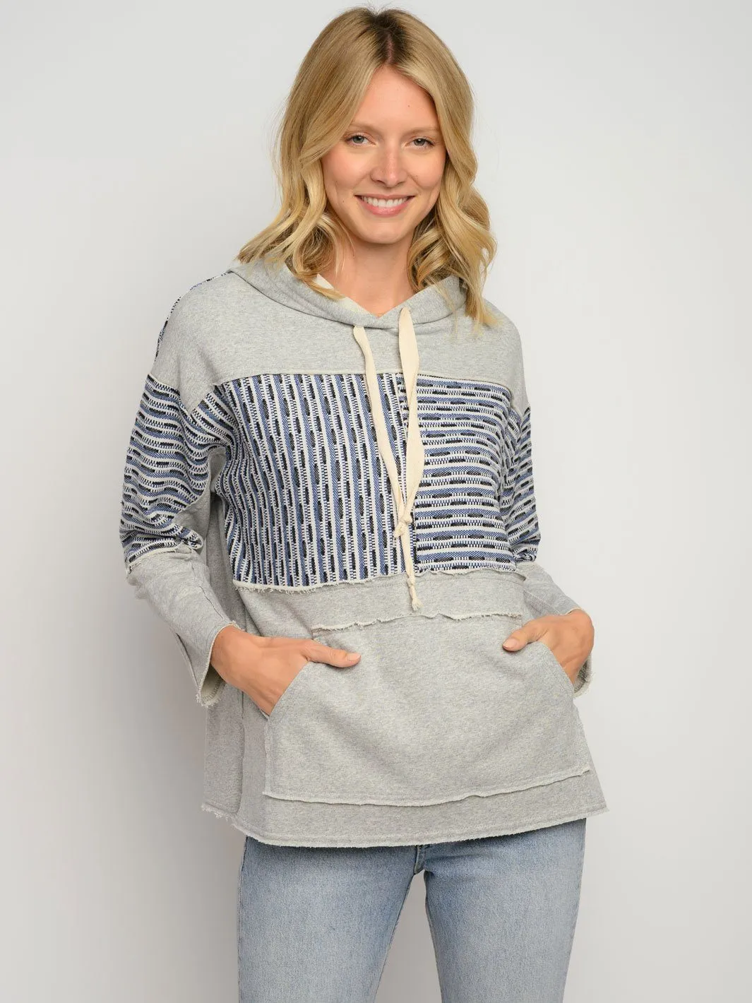WOMEN'S LONG SLEEVE POCKETS HOODIE SWEATER