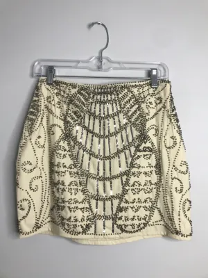 Womens Size Sm Misses Cream Endless Rose Skirt