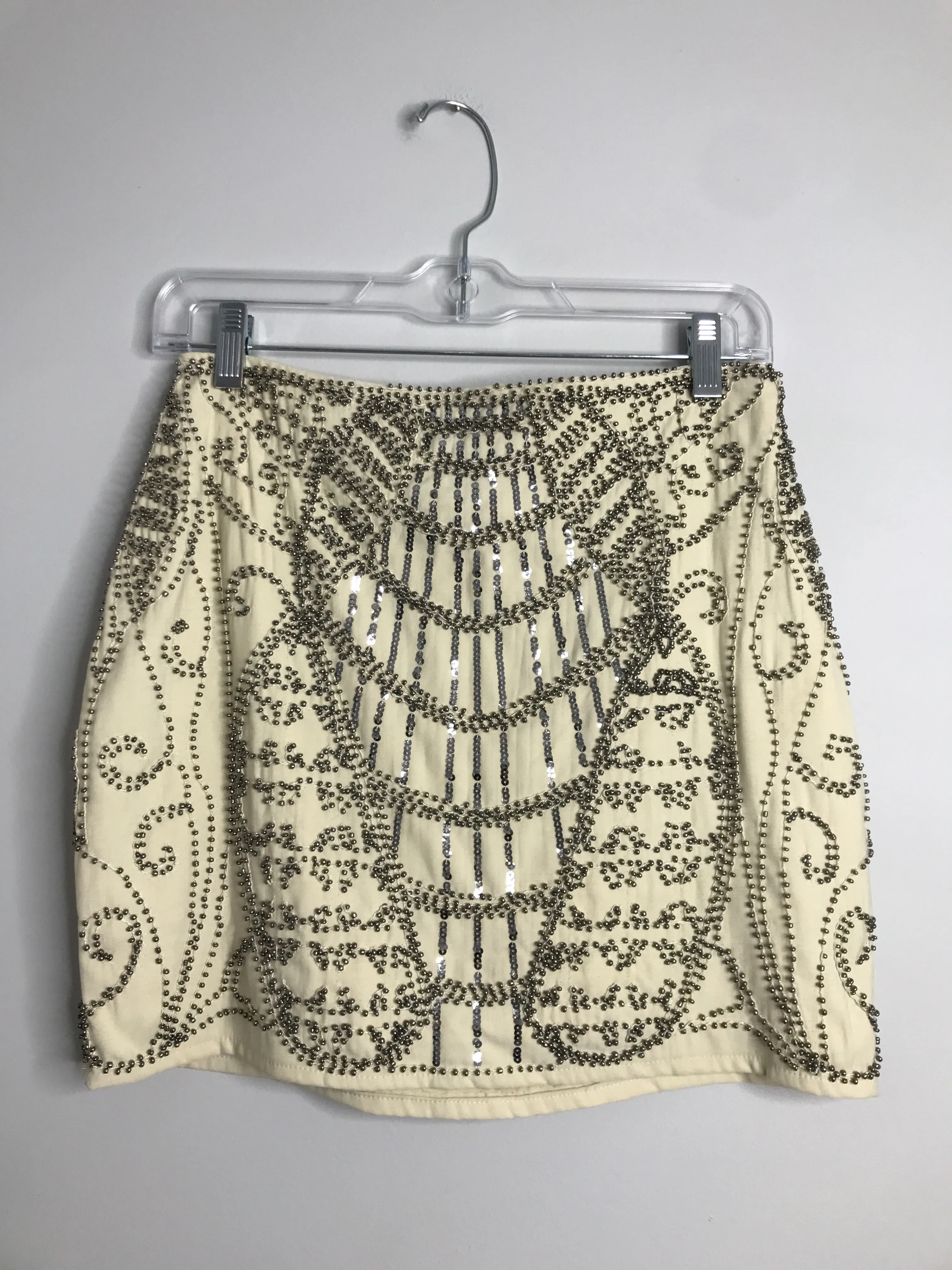 Womens Size Sm Misses Cream Endless Rose Skirt