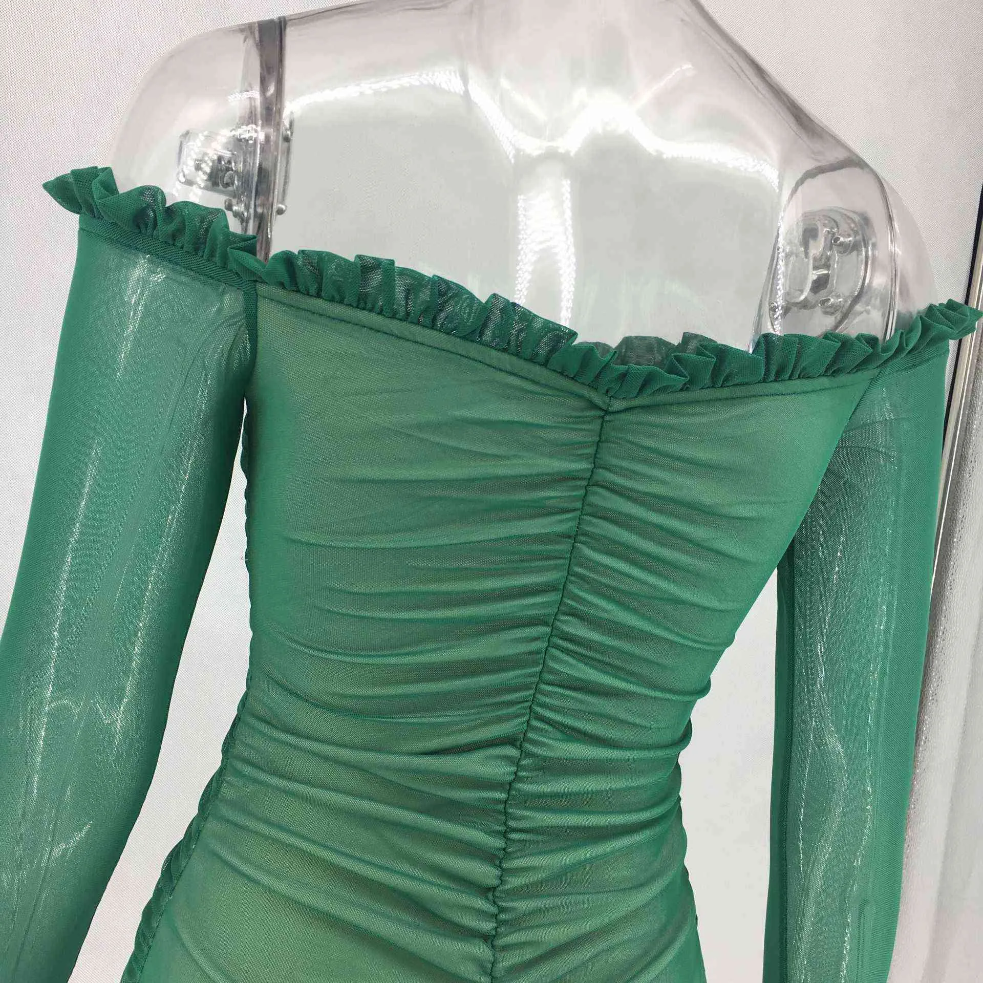 Women's Temperament Tube Top Strapless Long-sleeved Slim Bag Hip Short Dress (three Colors)