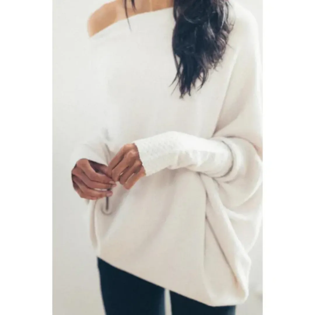 Women's Warm Comfortable Oversized Asymmetrical Sweater