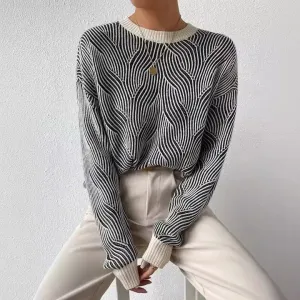 Women's warm turtleneck knit sweater