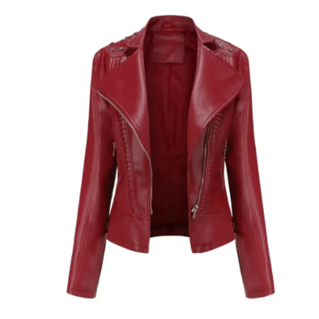 Women's Waterproof Vintage Biker Jacket | Zip Up