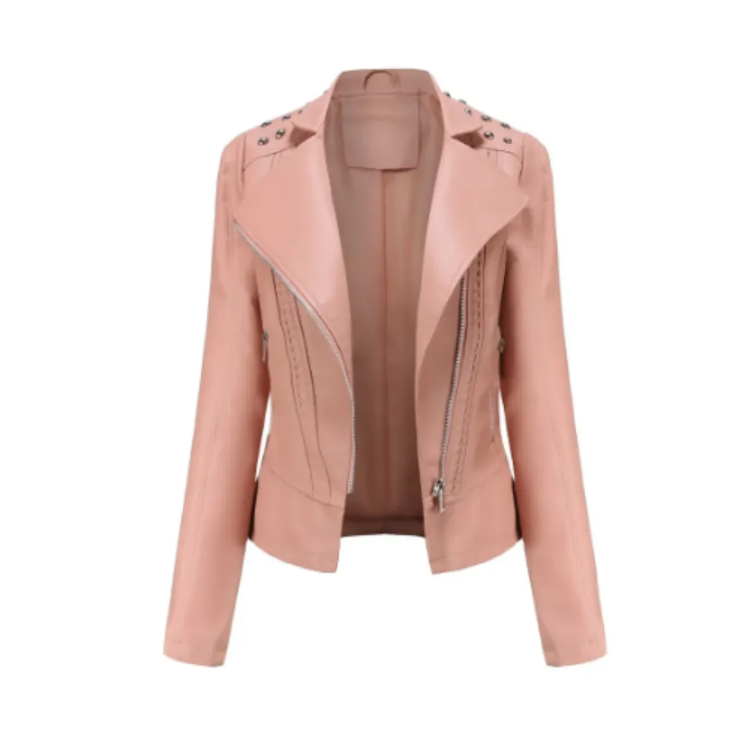 Women's Waterproof Vintage Biker Jacket | Zip Up