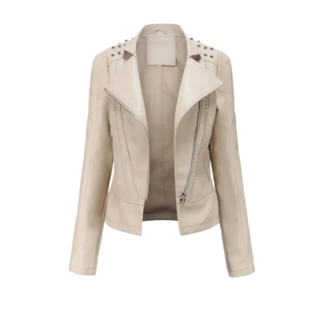 Women's Waterproof Vintage Biker Jacket | Zip Up