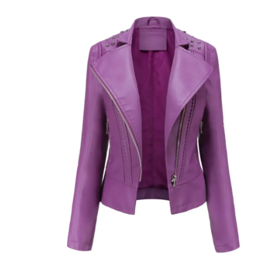 Women's Waterproof Vintage Biker Jacket | Zip Up