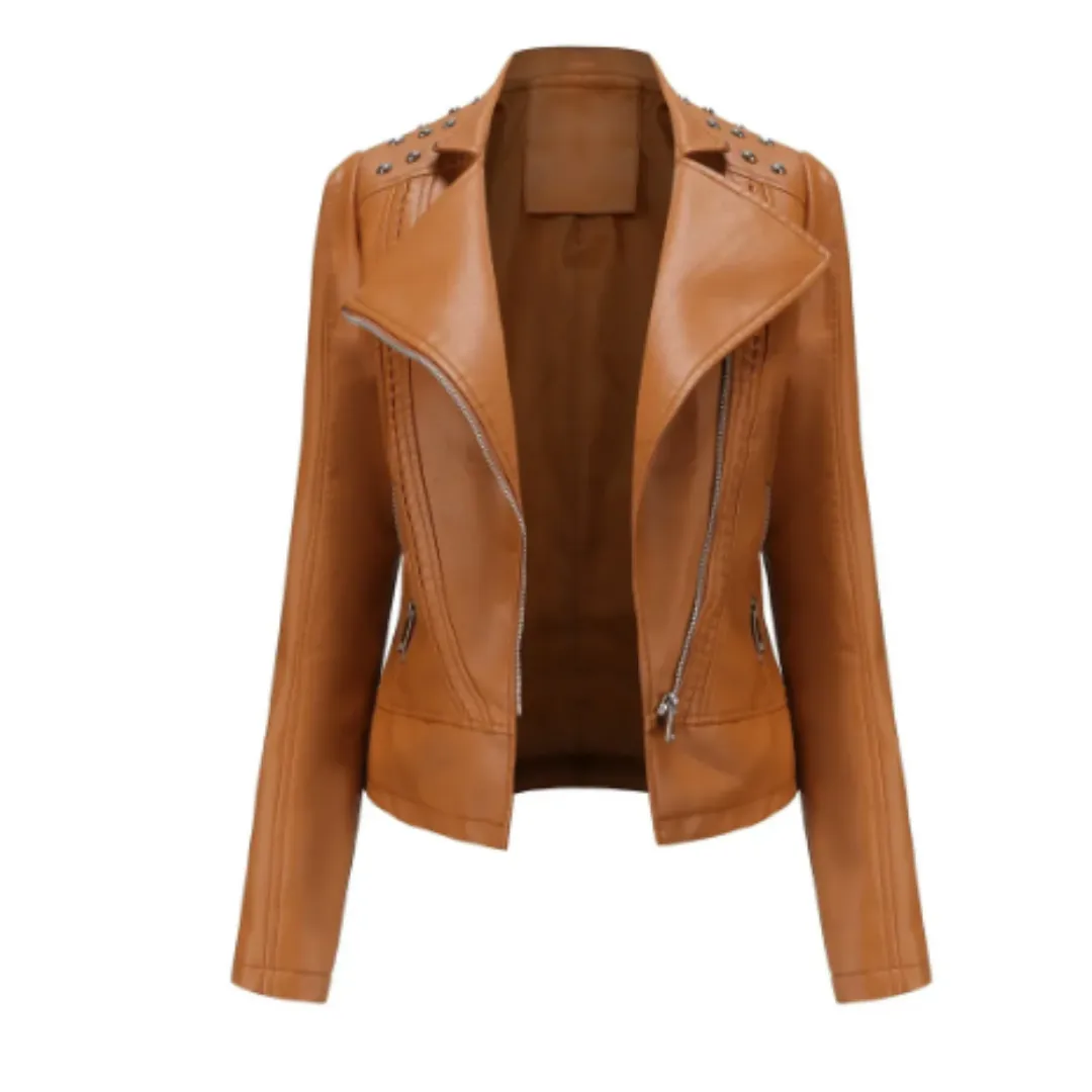 Women's Waterproof Vintage Biker Jacket | Zip Up