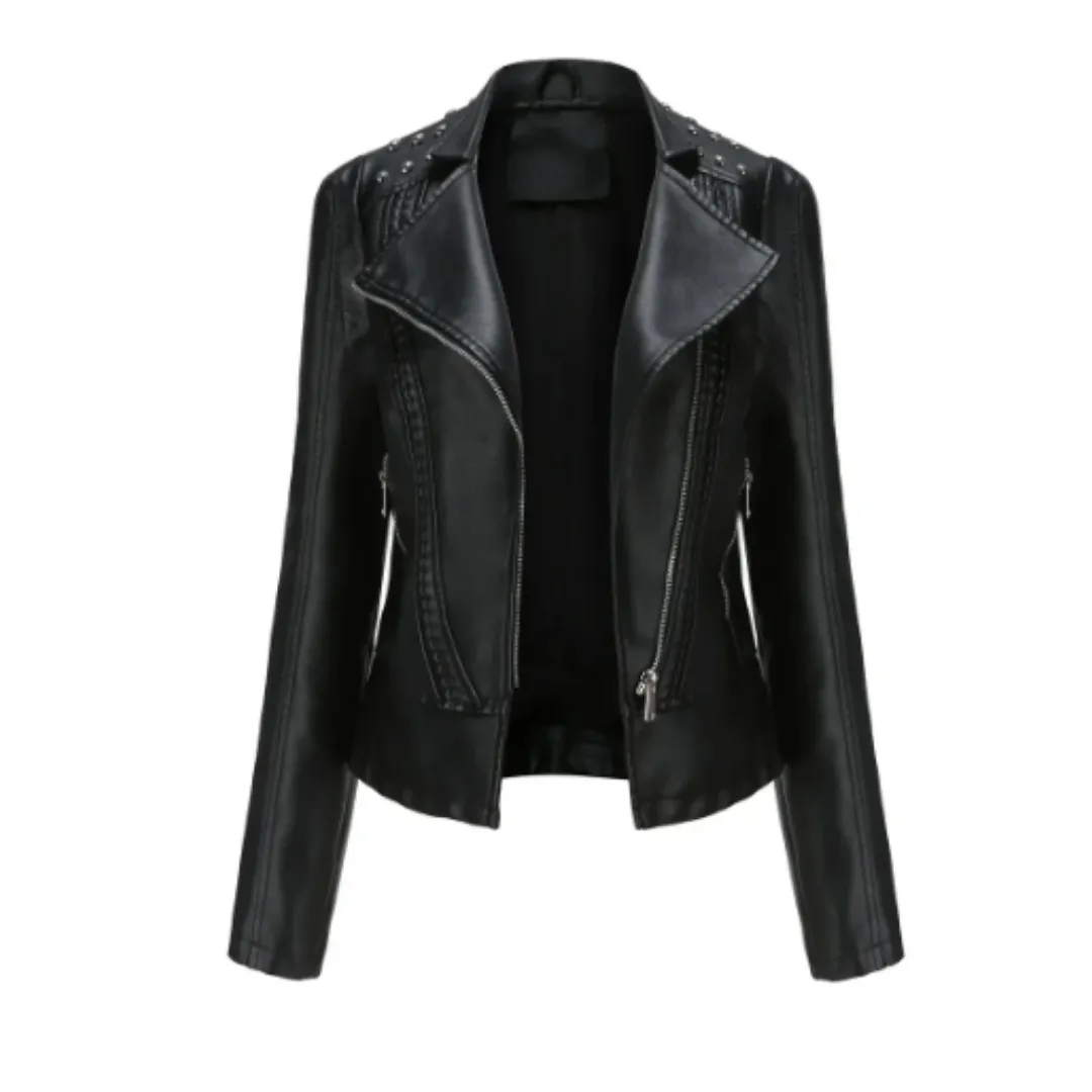 Women's Waterproof Vintage Biker Jacket | Zip Up