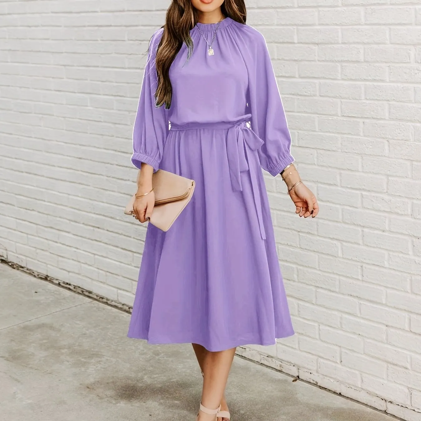 xieyinshe Women's Dresses Sexy Summer Women's High Waist Slim Fashion Solid Color Slim Temperament Maxi Dresses
