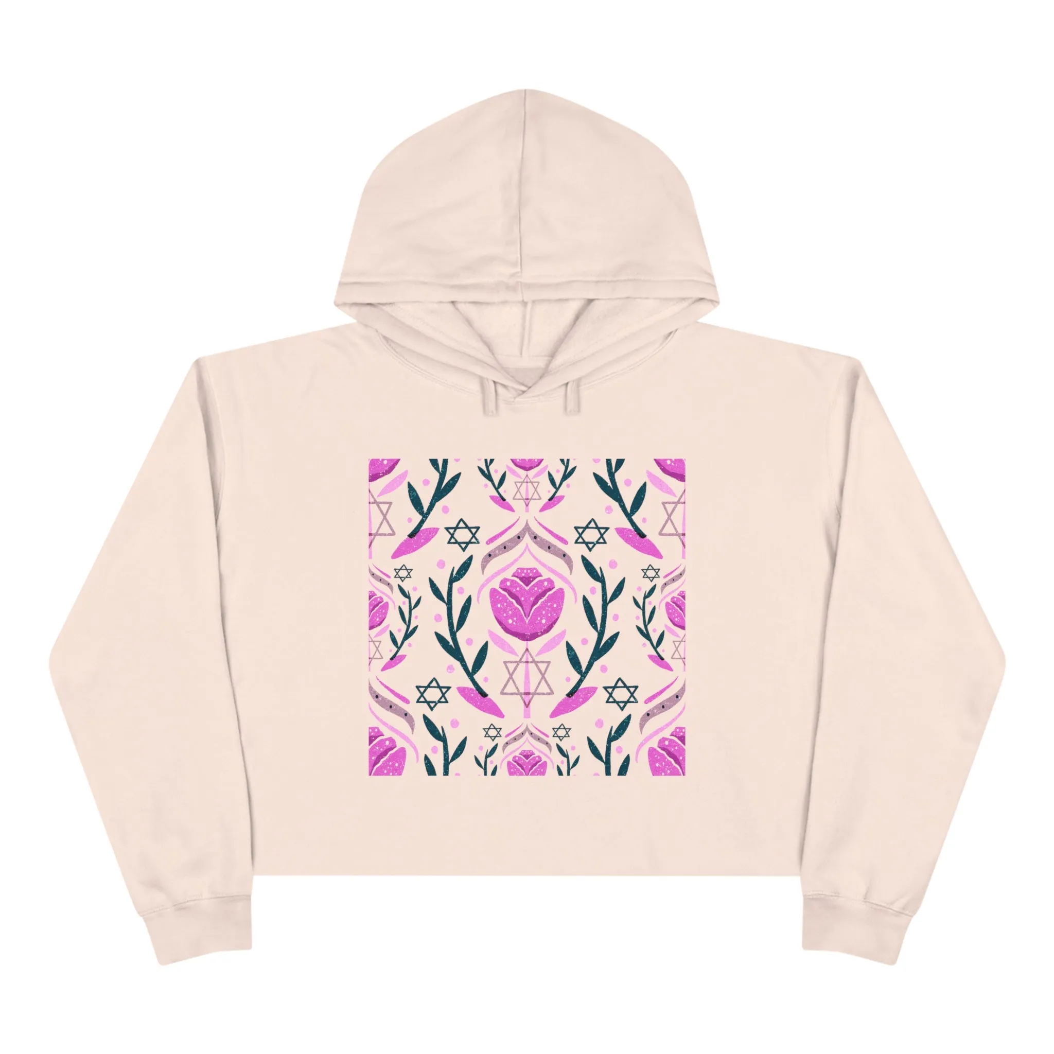 Yocheved Pink Crop Hoodie