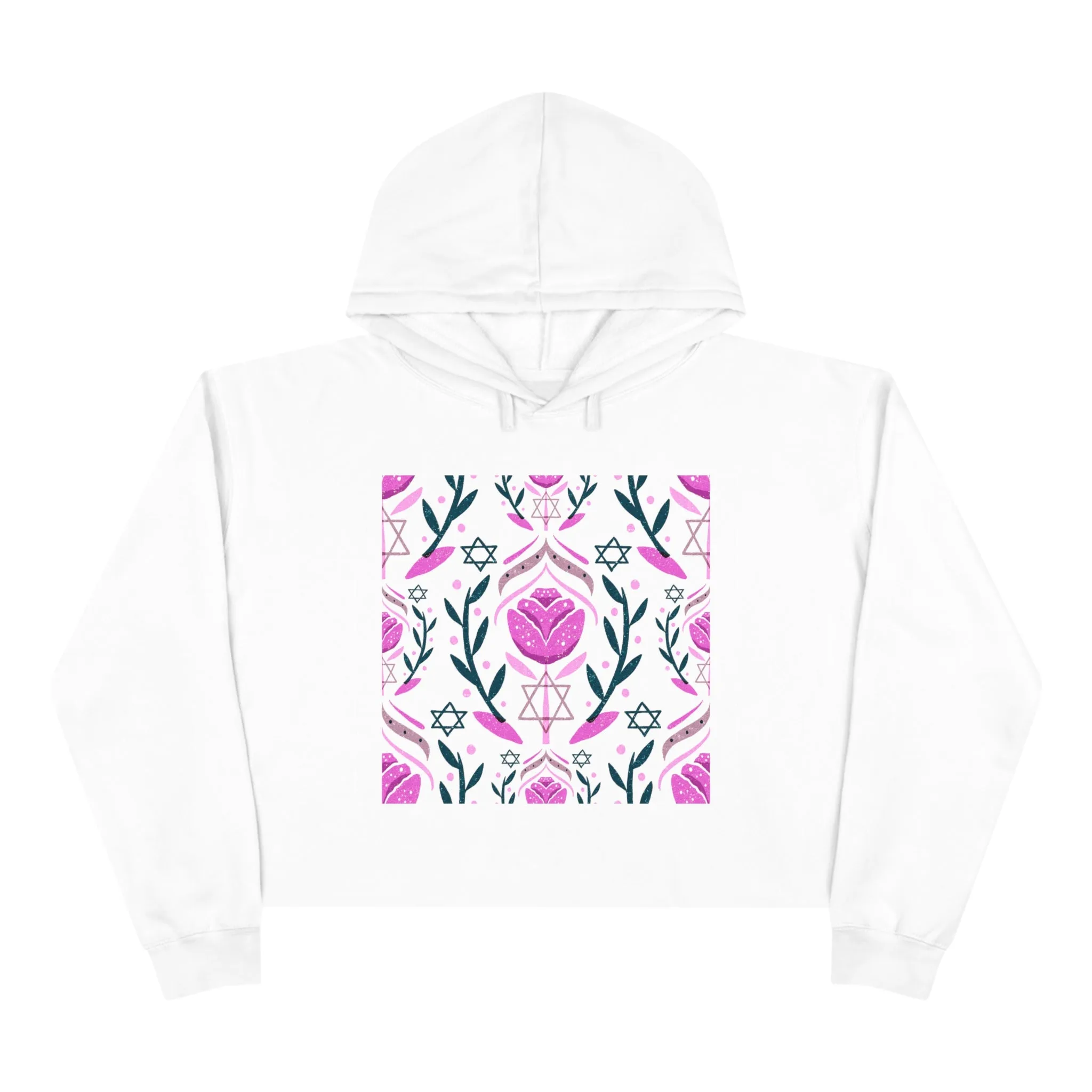 Yocheved Pink Crop Hoodie