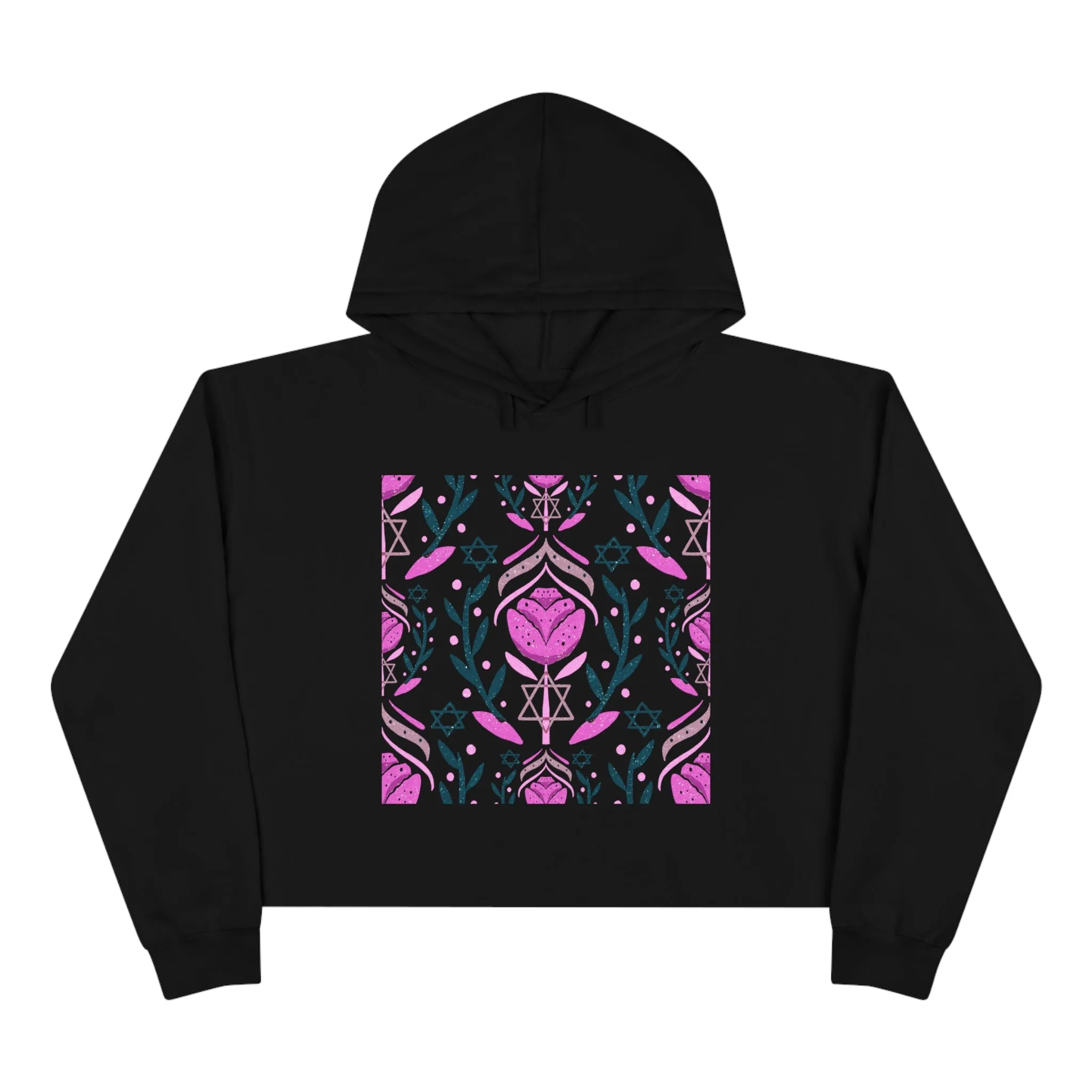Yocheved Pink Crop Hoodie