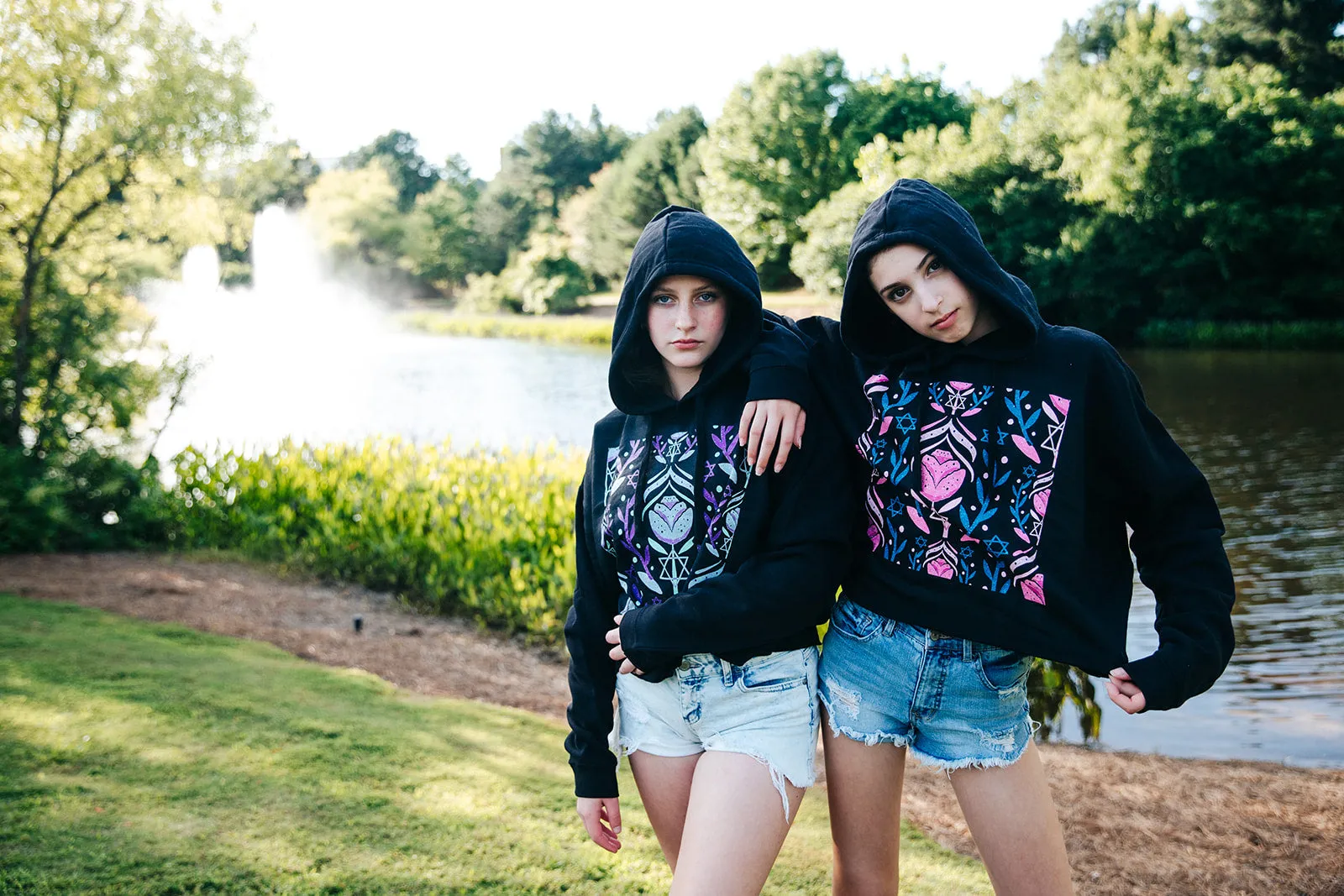 Yocheved Pink Crop Hoodie
